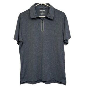 Men's BONOBOS Heather Blue 1/4 ZIp Polo Pullover Shirt Standard Fit Size Small